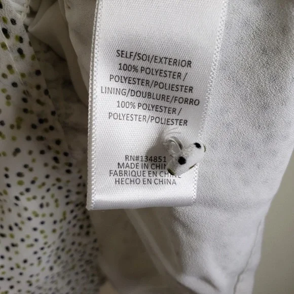 NWT Wayf Puff Sleeve High Neck Top. Short Sleeve. Size Small. Dot Print. Sheer. - Picture 11 of 12